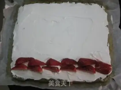 Make Matcha sponge cake roll step 8