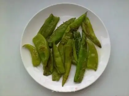 Make Tiger skin green pepper step 2