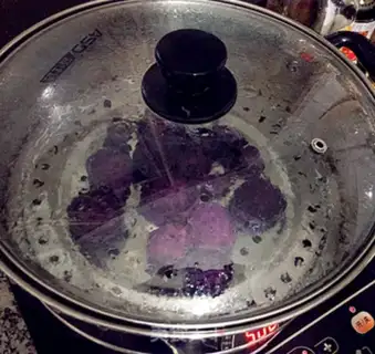 Make Purple sweet potato bean paste cold cake step 0