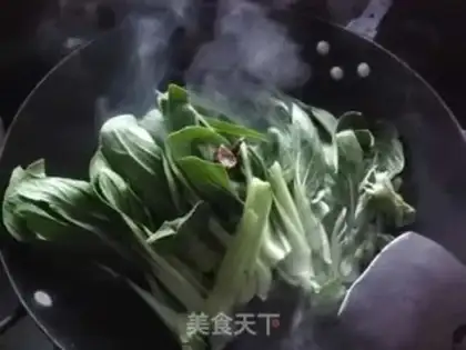 Make Mushrooms and green vegetables step 2