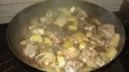 Make Braised chicken with potatoes step 4