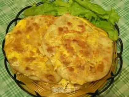 Make egg filling cake step 13