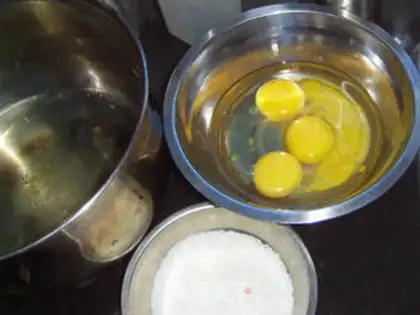 Make Chocolate white sesame cake step 0