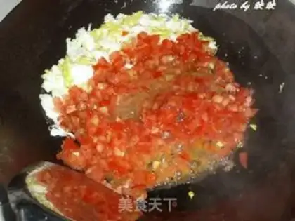 Make Tomato and egg fried rice step 5