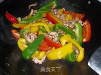 Make stir-fried squid with colorful peppers step 8