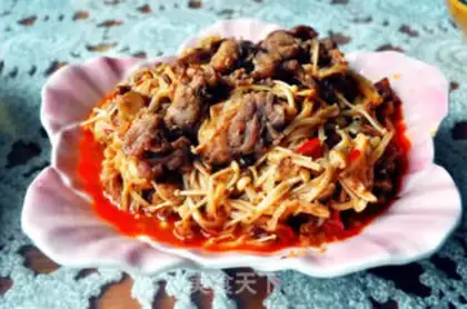 Make Home-cooked fat beef and mushroom step 14