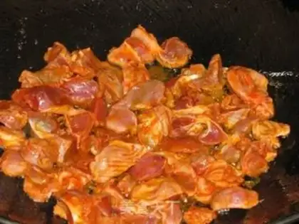 Make Iron plate chicken gizzards step 3