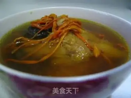 Make Mushrooms, Cordyceps sinensis and chicken soup step 10