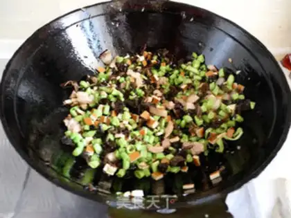 Make noodles with diced step 8