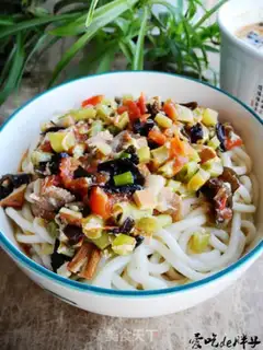 Make noodles with diced step 18