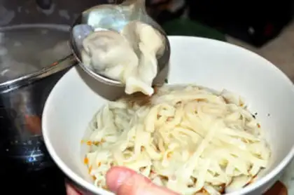 Make Shrimp and three delicacies wonton step 16