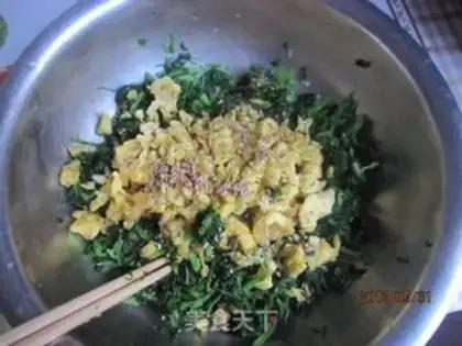 Make Spinach duck egg cake step 8