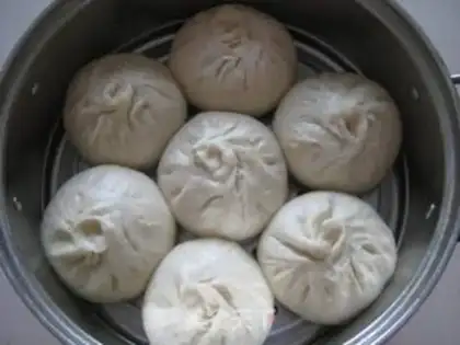 Make Steamed buns with pork and green onions step 10