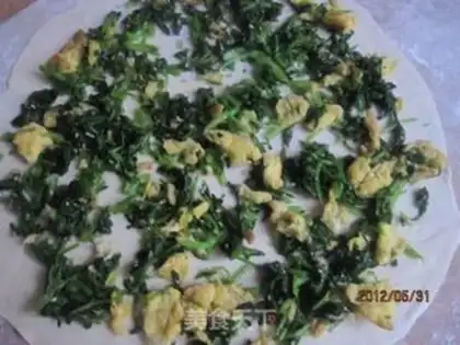 Make Spinach duck egg cake step 11