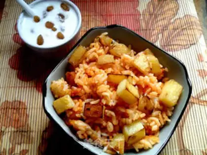 Make Crispy rice with black pepper and potatoes step 14