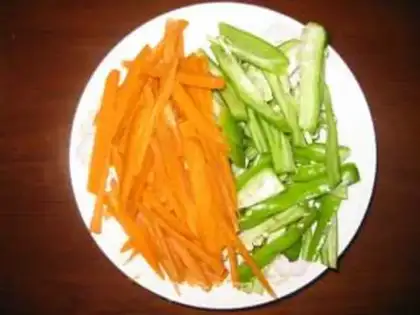 Make Fried rice with mixed vegetables and sausage step 0