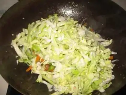 Make Fried rice with mixed vegetables and sausage step 5