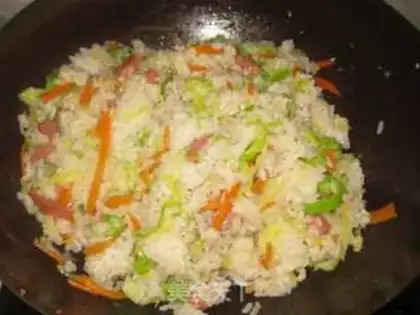 Make Fried rice with mixed vegetables and sausage step 8