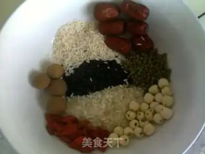Make Five-color health porridge step 0