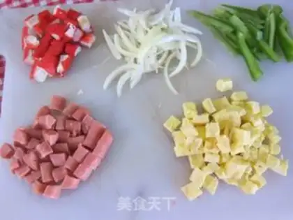 Make Rice baked with mixed brocade cheese step 1