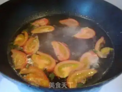 Make Muxu persimmon soup step 1