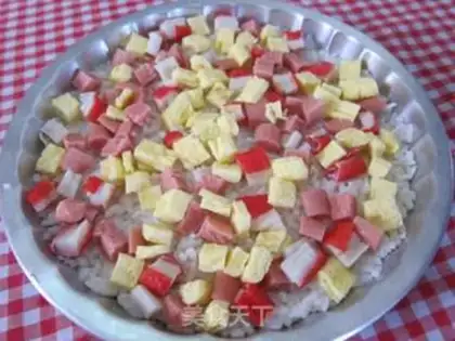 Make Rice baked with mixed brocade cheese step 5