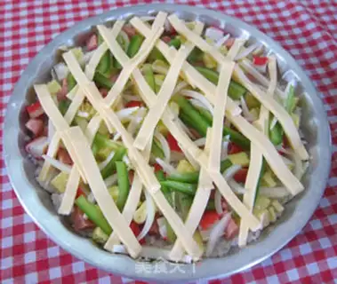 Make Rice baked with mixed brocade cheese step 7