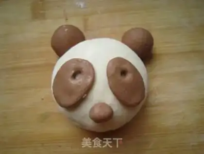 Make Panda bean paste bun step 9