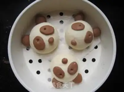 Make Panda bean paste bun step 10