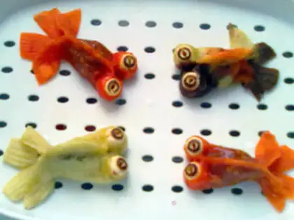 Make Colored goldfish steamed buns step 32
