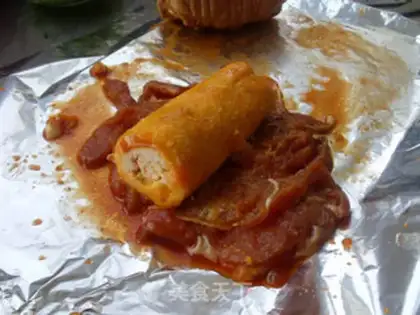 Make Chicken roll with egg yolk step 8