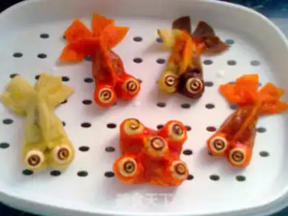 Make Colored goldfish steamed buns step 35