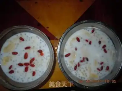 Make Banana milk sago cake step 4