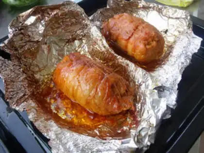 Make Chicken roll with egg yolk step 12