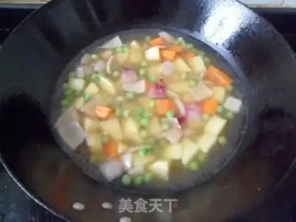 Make Golden curry chicken chop rice step 15