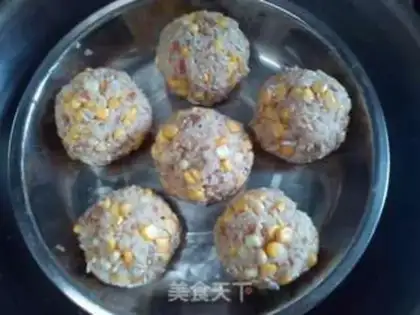 Make Pearl corn meatballs step 4