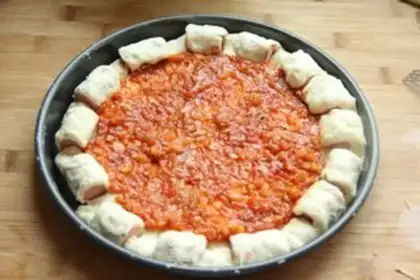 Make Colorful rolled pizza step 11