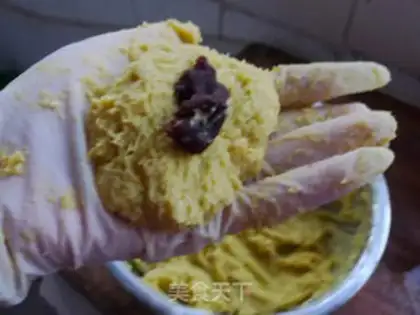 Make Sweet potato bean paste glutinous rice balls step 6
