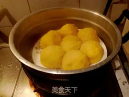 Make Sweet potato bean paste glutinous rice balls step 10