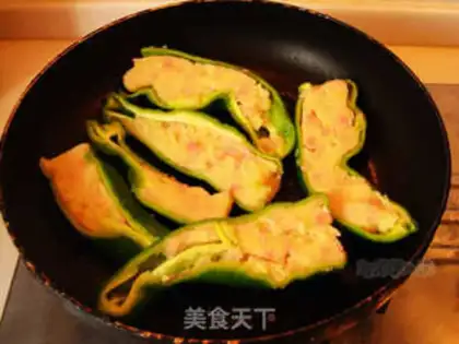 Make Baked green pepper with mashed potatoes and ham step 8
