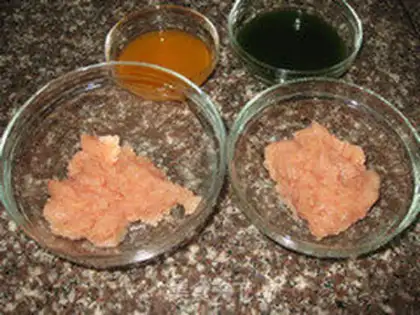 Make Two-color love meatballs step 3