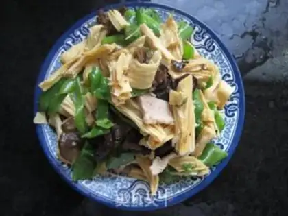 Make pork slices of tofu bamboo step 11