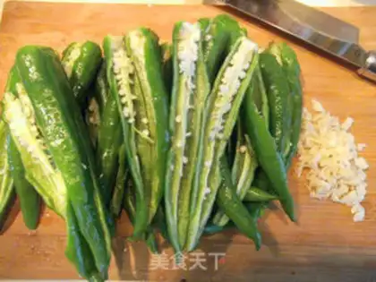 Make oil-soaked peppers step 1