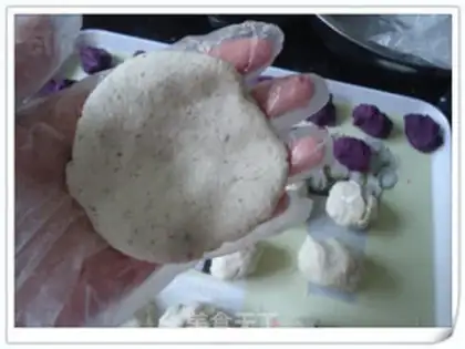 Make Bean dregs purple potato cake step 10