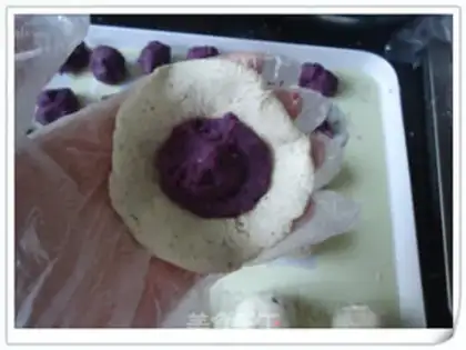 Make Bean dregs purple potato cake step 11