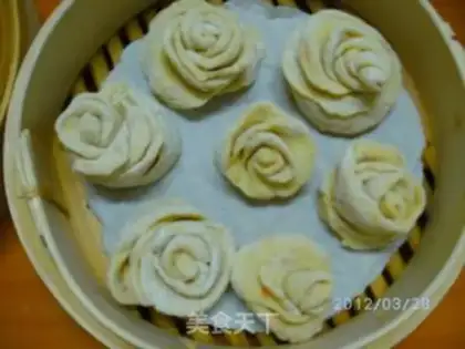 Make Orange-scented rose steamed buns step 19