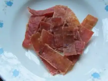 Make Congee with dried vegetables and pork step 4