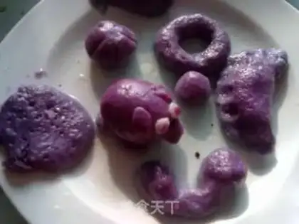 Make Purple sweet potato glutinous rice meatballs step 5