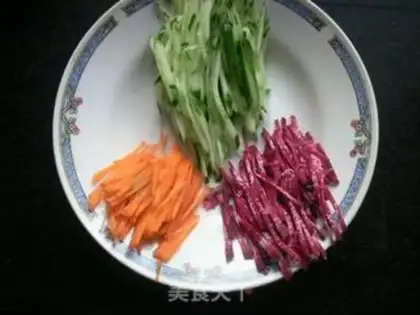 Make Eggs and vegetables fried sauce noodles step 14