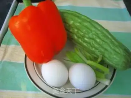 Make Balsam pear egg cake step 0